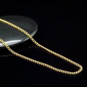 18K Gold GF Curb Link Chain 22” 2mm